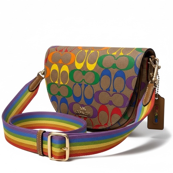 Coach Ellen Rainbow Signature Canvas Crossbody Bag C4098 - Picture 4 of 11